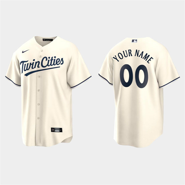 Mens Youth Minnesota Twins Custom Nike 2023 Cream Alternate Replic Jersey 