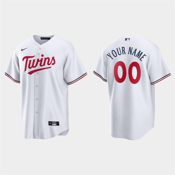 Mens Youth Minnesota Twins Custom Nike 2023 Home White Replic Jersey