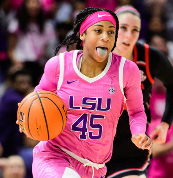 Womens LSU Tigers #45 Alexis Morris 2022 Pink Mother's day Basketball Jersey