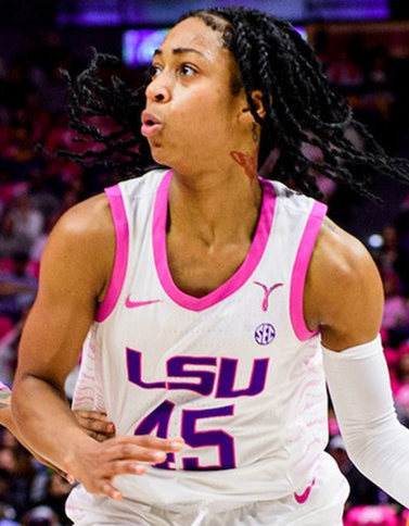 Womens LSU Tigers #45 Alexis Morris 2023 White Pink Mother's day Basketball Jersey