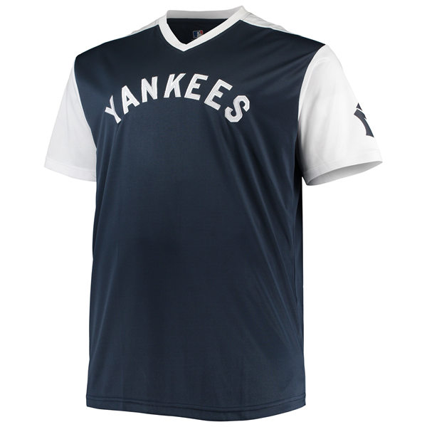 Men's Youth New York Yankees Blank Navy White Pullover Cooperstown Collection Replica Jersey