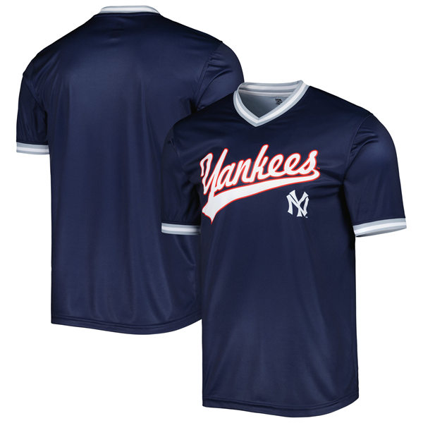 Men's Youth New York Yankees Custom Stitches Navy Cooperstown Collection Jersey