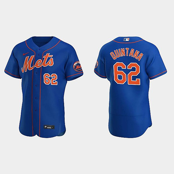 Mens New York Mets #62 Jose Quintana Nike Royal Orange Alternate FlexBase Player Jersey