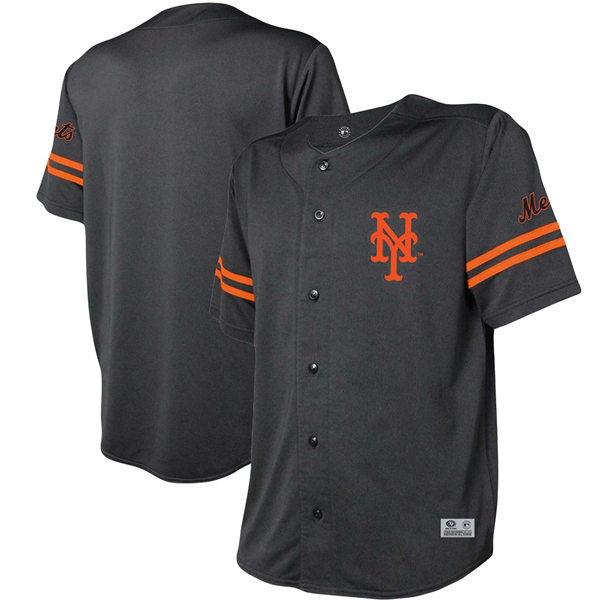 Mens Youth New York Mets Custom Stitches Black Team Fashion Jersey