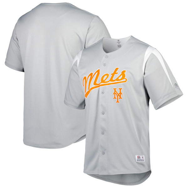 Mens Youth New York Mets Custom Stitches Gray Team Fashion Jersey