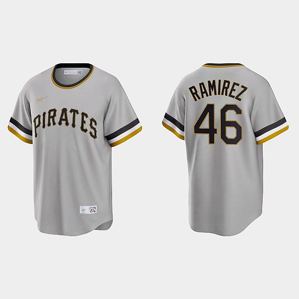 Mens Pittsburgh Pirates #46 Yohan Ramirez Nike Gray Pullover Cooperstown Collection Jersey