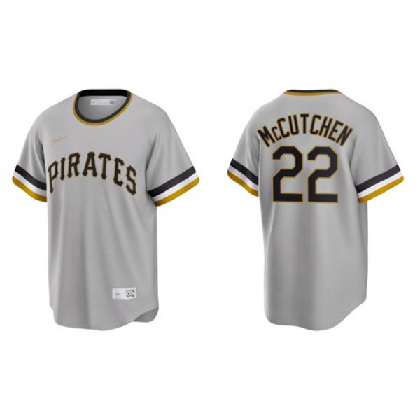 Mens Pittsburgh Pirates #22 Andrew McCutchen Nike Gray Pullover Cooperstown Collection Jersey
