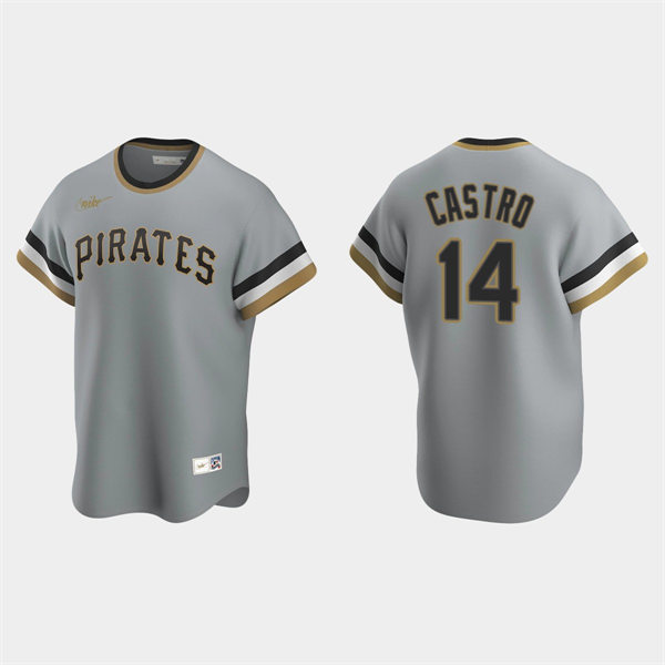 Mens Pittsburgh Pirates #14 Rodolfo Castro Nike Gray Pullover Cooperstown Collection Jersey