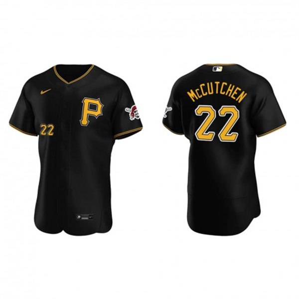 Mens Pittsburgh Pirates #22 Andrew McCutchen Nike Black Alternate Team Logo P FlexBase Player Jersey