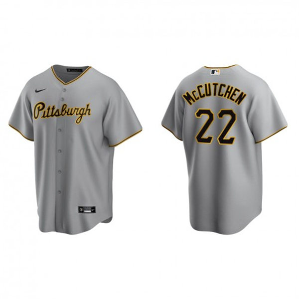 Mens Pittsburgh Pirates #22 Andrew McCutchen Nike Gray Road CoolBase Jersey