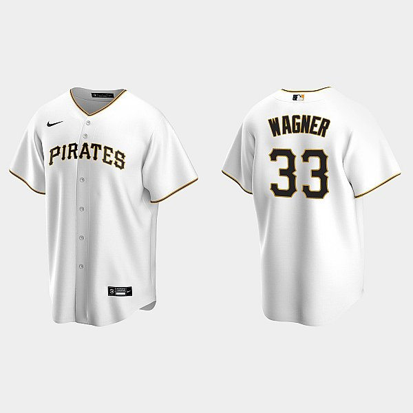 Mens Pittsburgh Pirates Retired Player #33 Honus Wagner White Home CoolBase Jersey