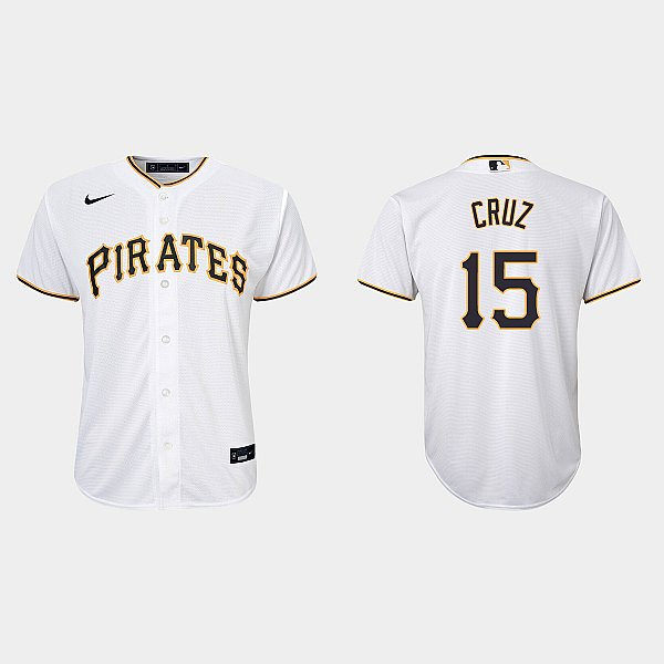 Youth Pittsburgh Pirates #15 Oneil Cruz Nike White Home CoolBase Jersey