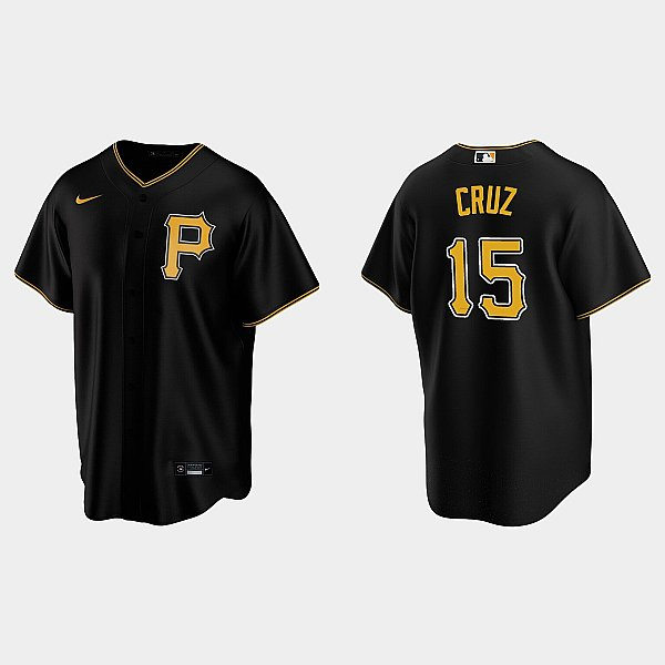 Youth Pittsburgh Pirates #15 Oneil Cruz Nike Black Alternate Team Logo Coolbase Jersey