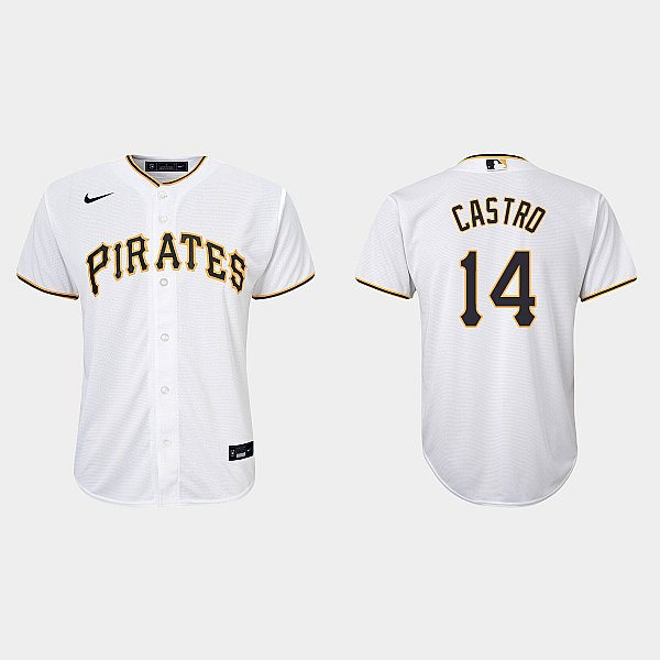 Youth Pittsburgh Pirates #14 Rodolfo Castro Nike White Home CoolBase Jersey