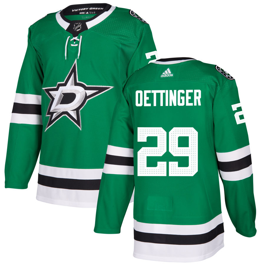 Mens Dallas Stars #29 Jake Oettinger adidas Home Green Jersey