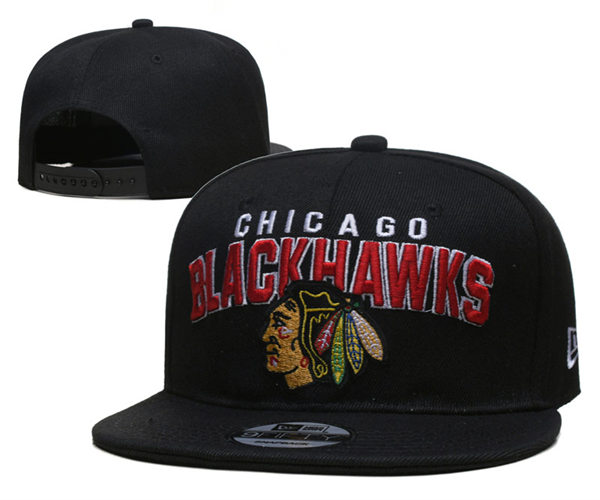 Chicago Blackhawks embroidered Full Black Snapback Caps YD2305191 (1)