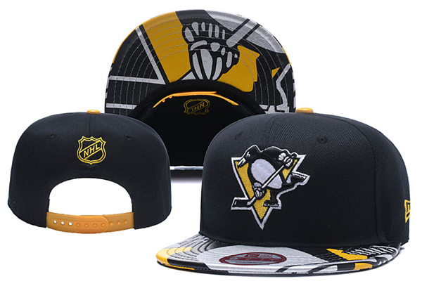 Pittsburgh Penguins embroidered Black Yellow Snapback Caps YD2305191 (1)
