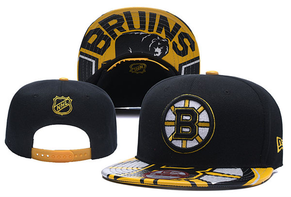 Boston Bruins embroidered Black Yellow Snapback Caps YD2305191 (1)
