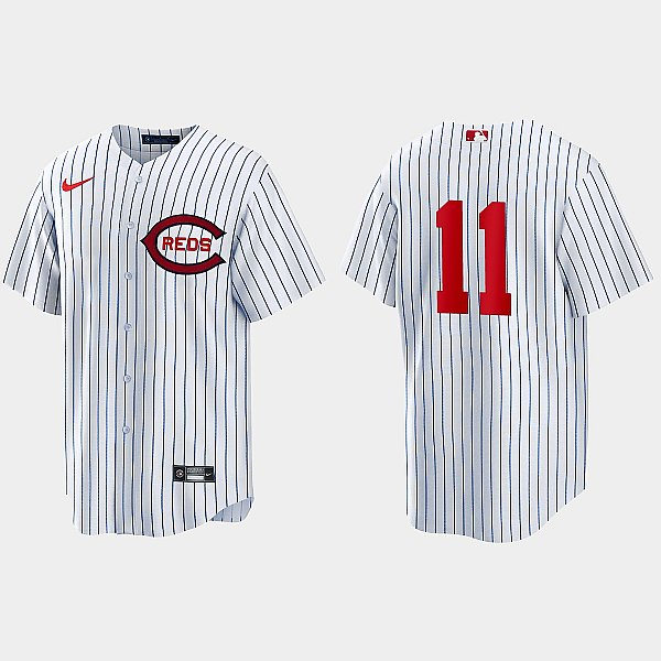 Men's Cincinnati Reds #11 Barry Larkin Nike 2022 MLB at Field of Dreams Game Authentic Team Jersey - White