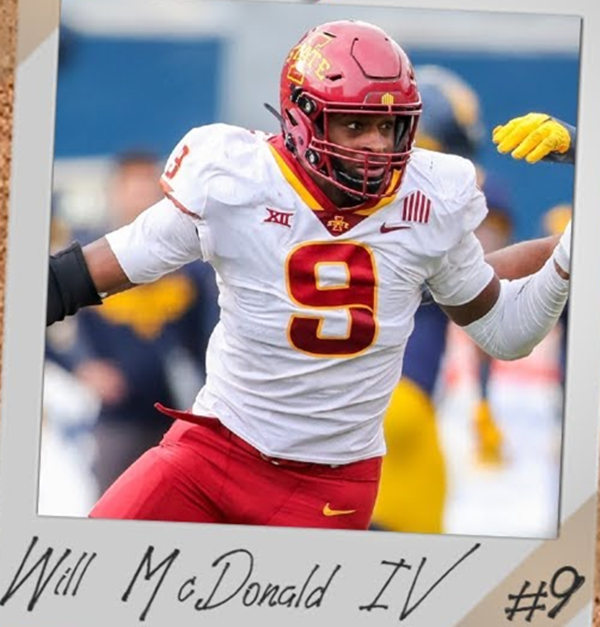 Mens Youth Iowa State Cyclones #9 Will McDonald IV Nike 2022 White College Football Game Jersey (3)