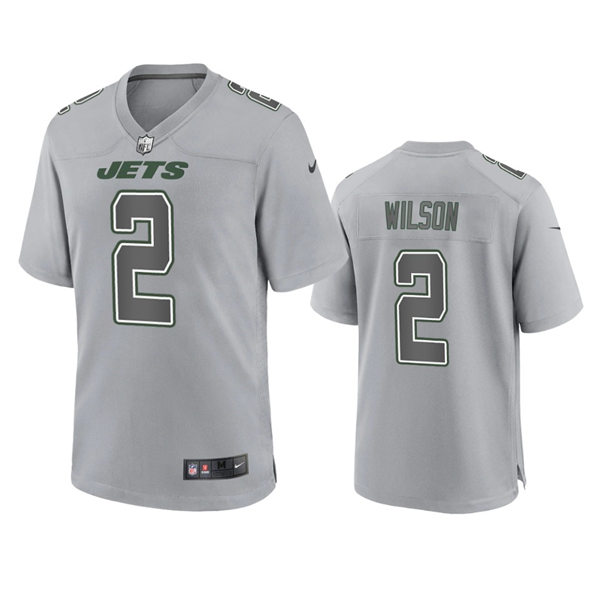 Mens New York Jets #2 Zach Wilson Gray Atmosphere Fashion Game Jersey