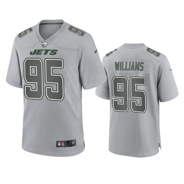 Men's New York Jets #95 Quinnen Williams Gray Atmosphere Fashion Game Jersey
