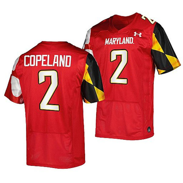 Mens Youth Maryland Terrapins #2 Jacob Copeland Red 2022 College Football Game Jersey