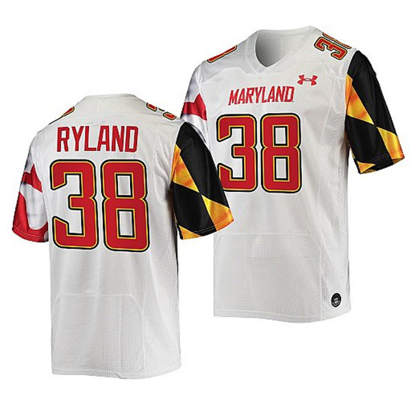 Mens Youth Maryland Terrapins #38 Chad Ryland White 2022 College Football Game Jersey