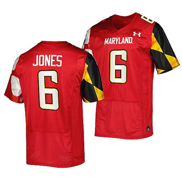 Mens Youth Maryland Terrapins #6 Jeshaun Jones Red 2022 College Football Game Jersey