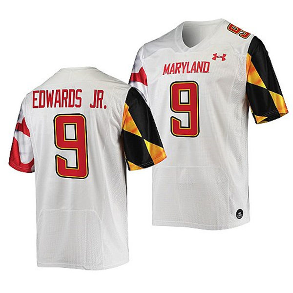 Mens Youth Maryland Terrapins #9 Billy Edwards Jr. White 2022 College Football Game Jersey