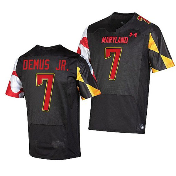 Mens Youth Maryland Terrapins #7 Dontay Demus Jr. Black 2022 College Football Game Jersey