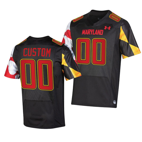 Mens Youth Maryland Terrapins Custom  Black 2022 College Football Game Jersey