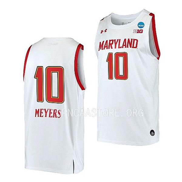 Womens Maryland Terrapins #10 Abby Meyers 2022-23 White College Basketball Game Jersey