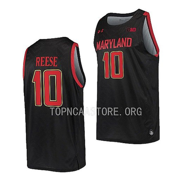 Mens Youth Maryland Terrapins #10 Julian Reese 2022-23 Black College Basketball Game ersey