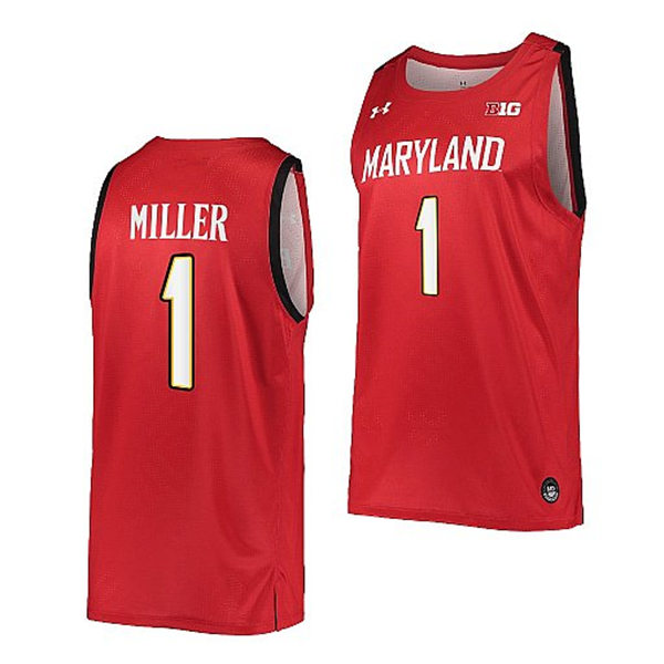 Womens Maryland Terrapins #1 Diamond Miller Under Armour Red College Basketball Game ersey