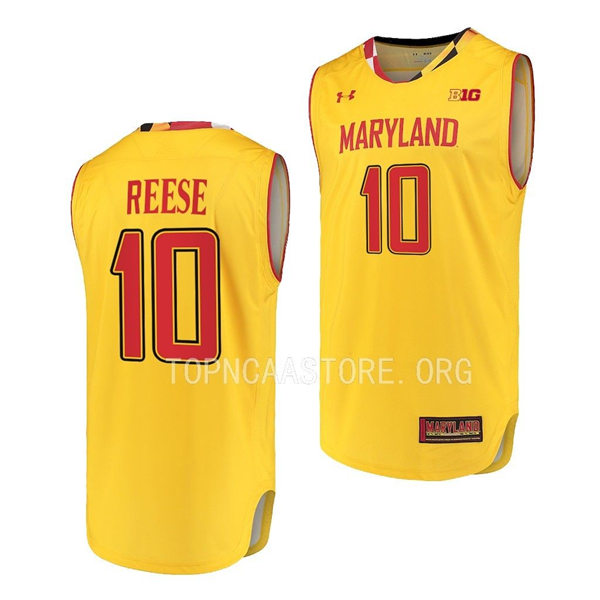 Mens Youth Maryland Terrapins #10 Julian Reese 2022-23 Gold College Basketball Game ersey