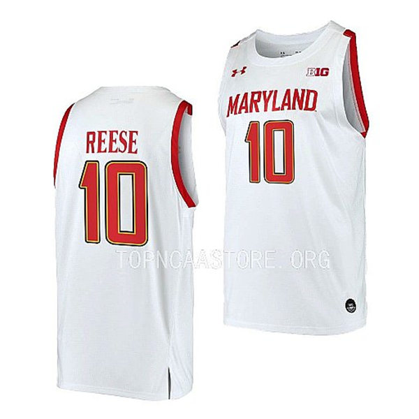 Mens Youth Maryland Terrapins #10 Julian Reese 2022-23 White College Basketball Game ersey