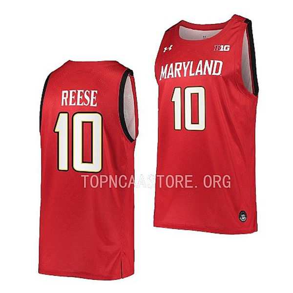Mens Youth Maryland Terrapins #10 Julian Reese Under Armour Red College Basketball Game Jersey