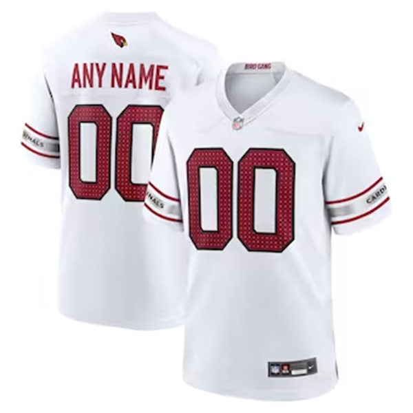 Mens Arizona Cardinals Custom Nike 2023 Road White Vapor Limited Jersey