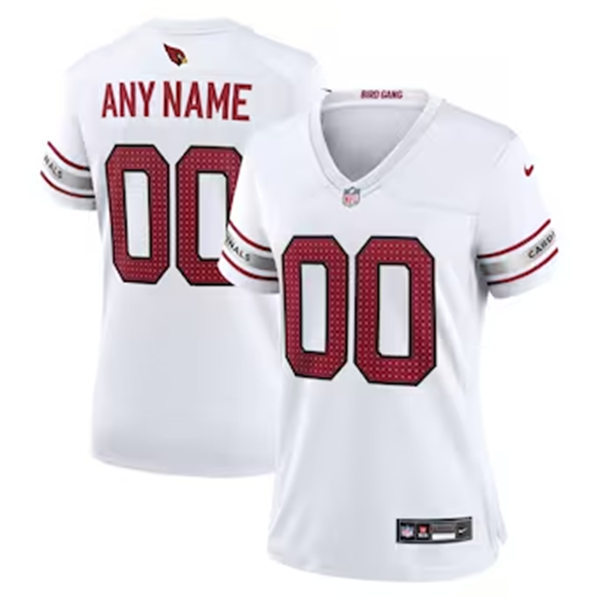 Womens Arizona Cardinals Custom Nike 2023 Road White Limited Jersey