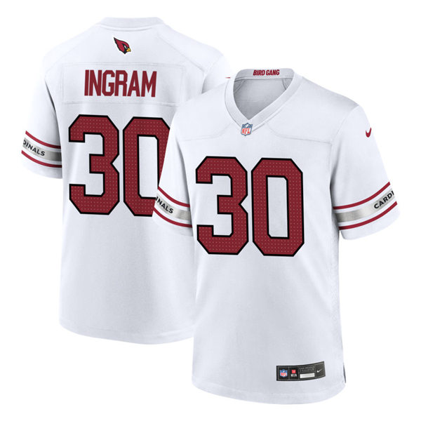 Mens Arizona Cardinals #30 Keaontay Ingram Nike 2023 Road White Vapor Limited Jersey