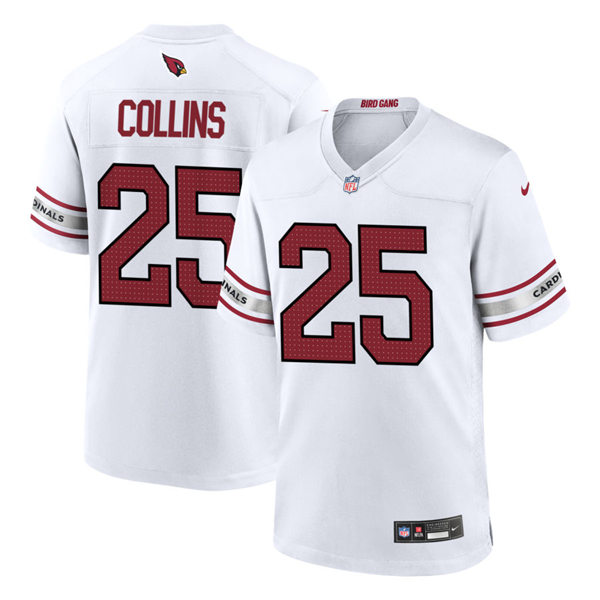 Mens Arizona Cardinals #25 Zaven Collins Nike 2023 Road White Vapor Limited Jersey