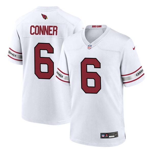 Mens Arizona Cardinals #6 James Conner  Nike 2023 Road White Vapor Limited Jersey