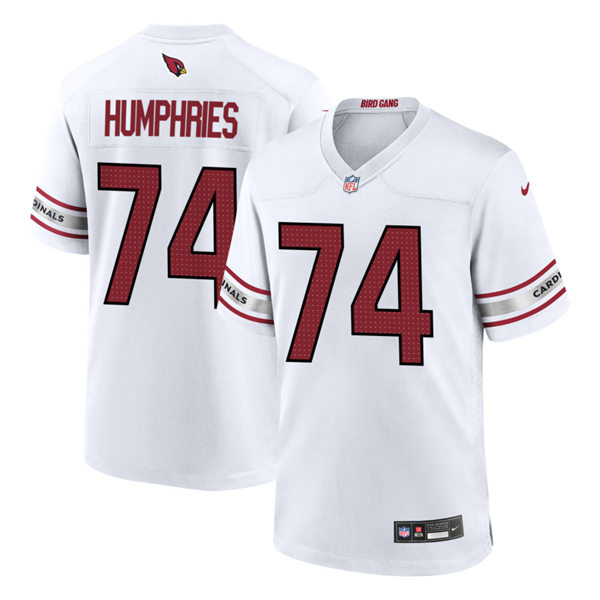 Mens Arizona Cardinals #74 D. J. Humphries Nike 2023 Road White Vapor Limited Jersey