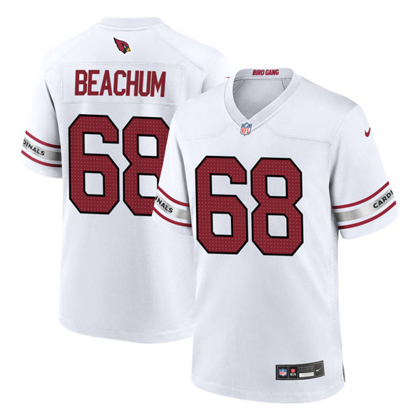 Mens Arizona Cardinals #68 Kelvin Beachum Nike 2023 Road White Vapor Limited Jersey