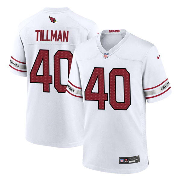 Mens Arizona Cardinals Retired Player #40 Pat Tillman Nike 2023 Road White Vapor Limited Jersey