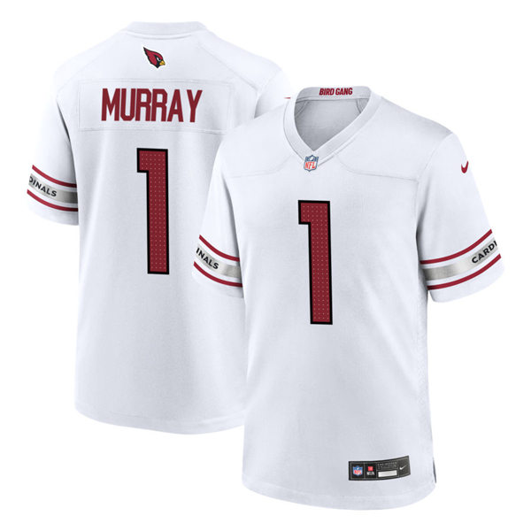 Mens Arizona Cardinals #1 Kyler Murray Nike 2023 Road White Vapor Limited Jersey
