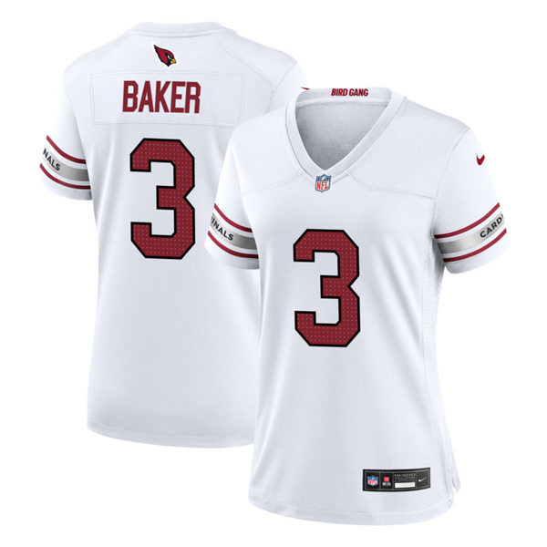 Womens Arizona Cardinals #3 Budda Baker Nike 2023 Road White Limited Jersey