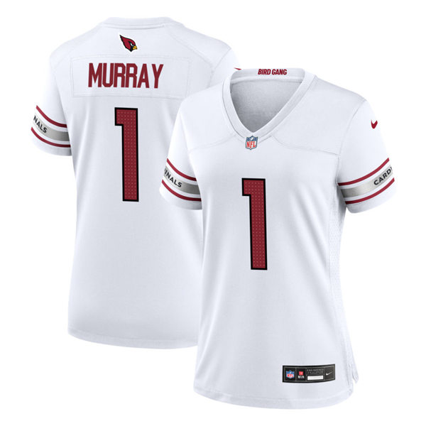 Womens Arizona Cardinals #1 Kyler Murray Nike 2023 Road White Limited Jersey