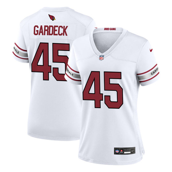 Womens Arizona Cardinals #45 Dennis Gardeck Nike 2023 Road White Limited Jersey